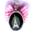 Pink and black Eiffel Tower earrings