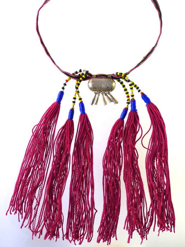 Pink Tassel Ethiopian Necklace