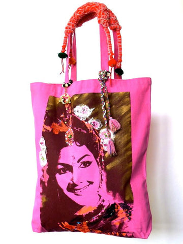 Pink Bollywood tote