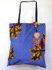 Blue African style Batik print bag with Thai detailing