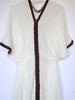 White traditional Ethiopian dress with Green  Red and Gold, cross embroidered motif