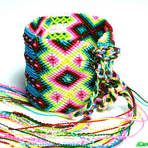 Multicolored woven cotton bracelets