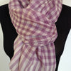 Pink Vichy check cashmere scarf