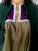 Khaki Traditional vintage satin blouse